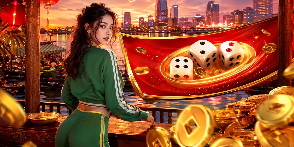 Khung cảnh bãi biển Cần Thơ với người chơi đang trải nghiệm game slot jackpot trên điện thoại